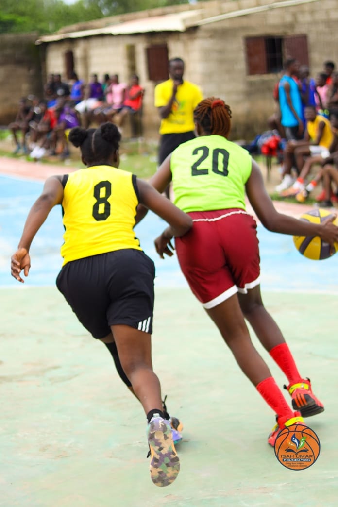 Fast-break action — players racing down the court at the 3X3 Championship